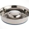 OurPets Premium Rubber-Bonded Stainless Steel Slow Feed Bowl