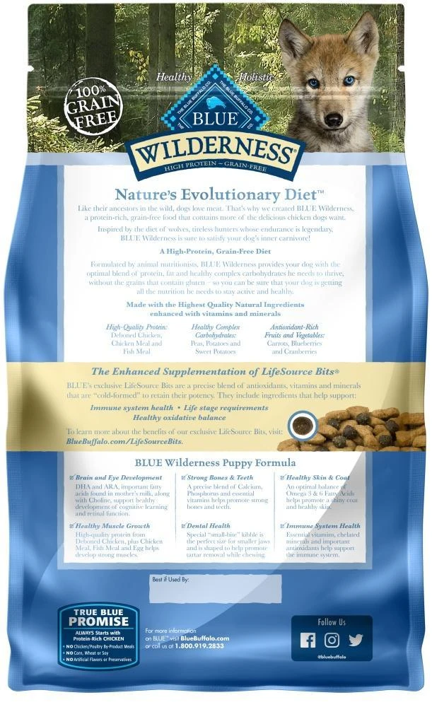 Blue Buffalo Wilderness Puppy Grain Free Chicken Dry Food 4 Blue Buffalo Wilderness Puppy Grain Free Chicken Dry Food - Image 2