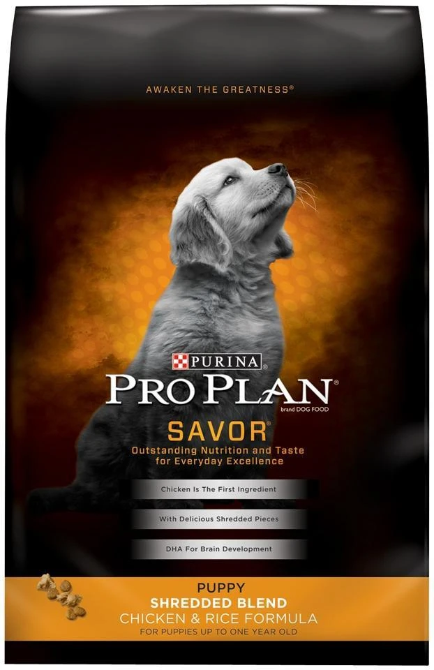 Purina Pro Plan Savor Puppy Shredded Blend Chicken & Rice Formula Dry Dog Food 3 Purina Pro Plan Savor Puppy Shredded Blend Chicken & Rice Formula Dry Dog Food