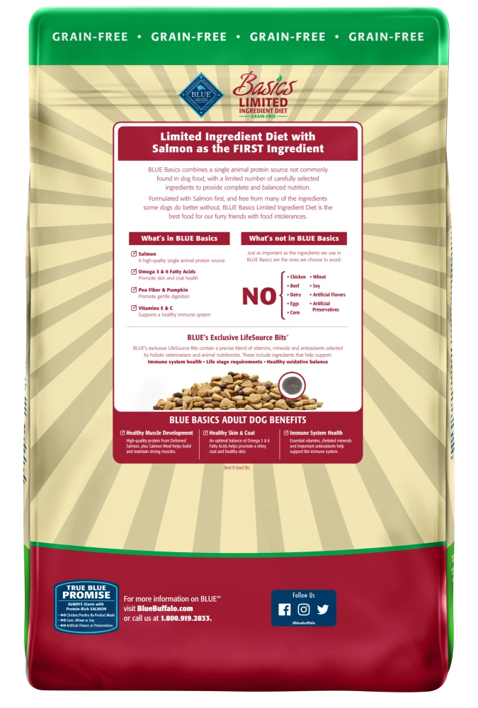 Blue Buffalo Basics Grain Free Adult Salmon & Potato Recipe Dry Dog Food 4 Blue Buffalo Basics Grain Free Adult Salmon & Potato Recipe Dry Dog Food - Image 2