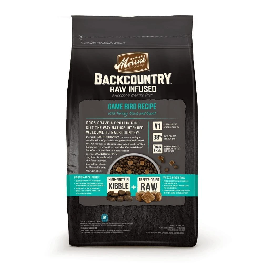 Merrick Backcountry Raw Infused Grain Free Wild Game Bird Recipe Dry Dog Food 4 Merrick Backcountry Raw Infused Grain Free Wild Game Bird Recipe Dry Dog Food - Image 2