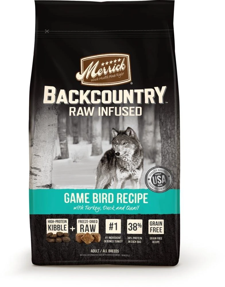 Merrick Backcountry Raw Infused Grain Free Wild Game Bird Recipe Dry Dog Food 3 Merrick Backcountry Raw Infused Grain Free Wild Game Bird Recipe Dry Dog Food