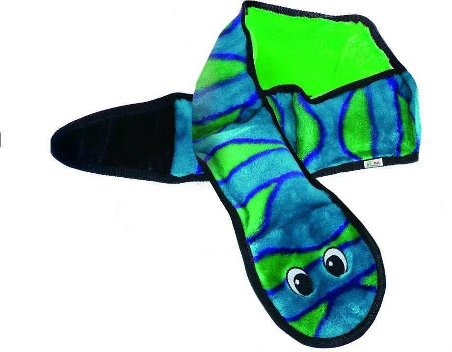 Outward Hound Invincibles Snakes Blue/Green Squeak Dog Toy 3 Outward Hound Invincibles Snakes Blue/Green Squeak Dog Toy