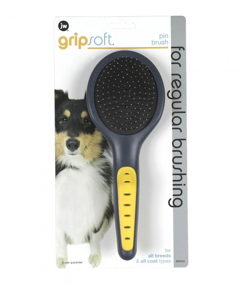 JW Pet Gripsoft Pin Brush For Dogs 3 JW Pet Gripsoft Pin Brush For Dogs