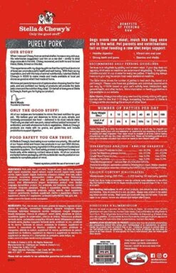 Stella & Chewy's Purely Pork Grain Free Dinner Patties Freeze Dried Raw Dog Food -Tropiclean Sales Store 43407 1560972676