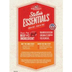 Stella & Chewy's Stella's Essentials High Plains Red Recipe With Grass-Fed Beef Dry Dog Food -Tropiclean Sales Store Essentials GF Beef 3lb Back 1080x0 c default