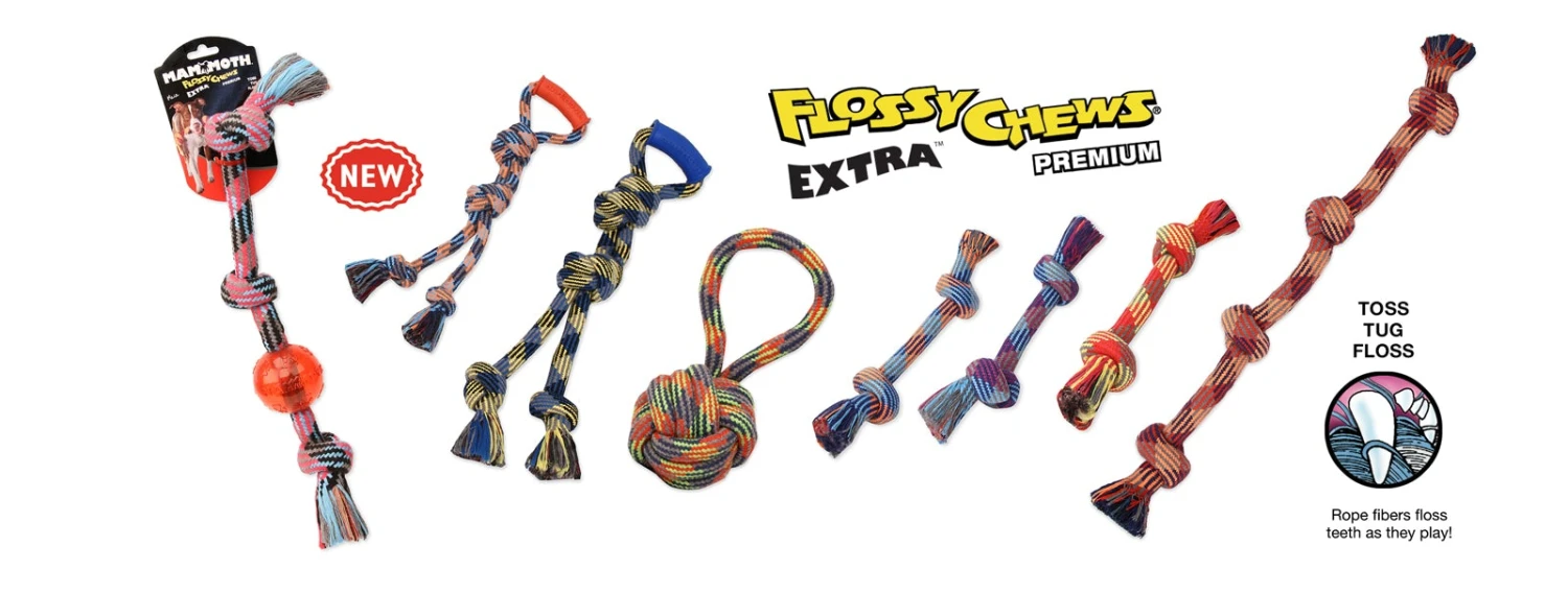 Mammoth® Flossy Chews® Extra™ Braided Toys 3 Mammoth® Flossy Chews® Extra™ Braided Toys