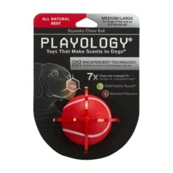 Playology Squeaky Chew Ball Chicken Scent -Tropiclean Sales Store SqueakyChewBall NaturalBeef MD Front 2000x 5eeb98f9 408b 4847 ae97 a5f71b618e75