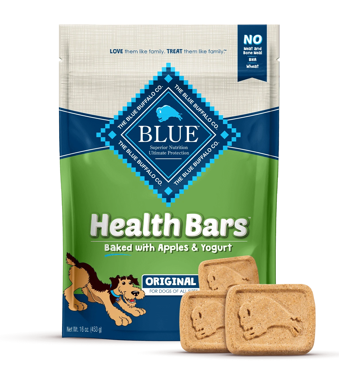 Blue Buffalo BLUE Health Bars™ CRUNCHY DOG BISCUITS Baked With Apples And Yogurt 3 Blue Buffalo BLUE Health Bars™ CRUNCHY DOG BISCUITS Baked With Apples And Yogurt